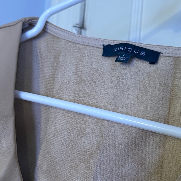 Tan Faux Leather Crop Vest - Picture 2 of 3